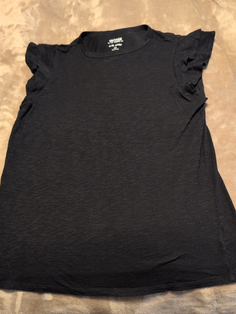 torrid Black Short Sleeve Ruffle Tee Size 00